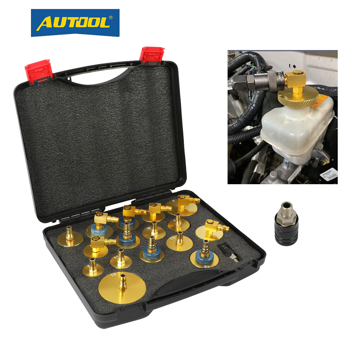 Car Master Cylinder Clutch Brake Bleeder Adapter Set Brake Oil Fluid Bleeding