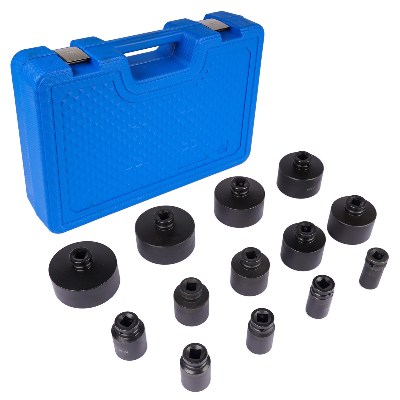 13x Spindle Locknut Sockets Nut Socket Set for KM Slot Nuts 4 Teeth Outer w/1/2″