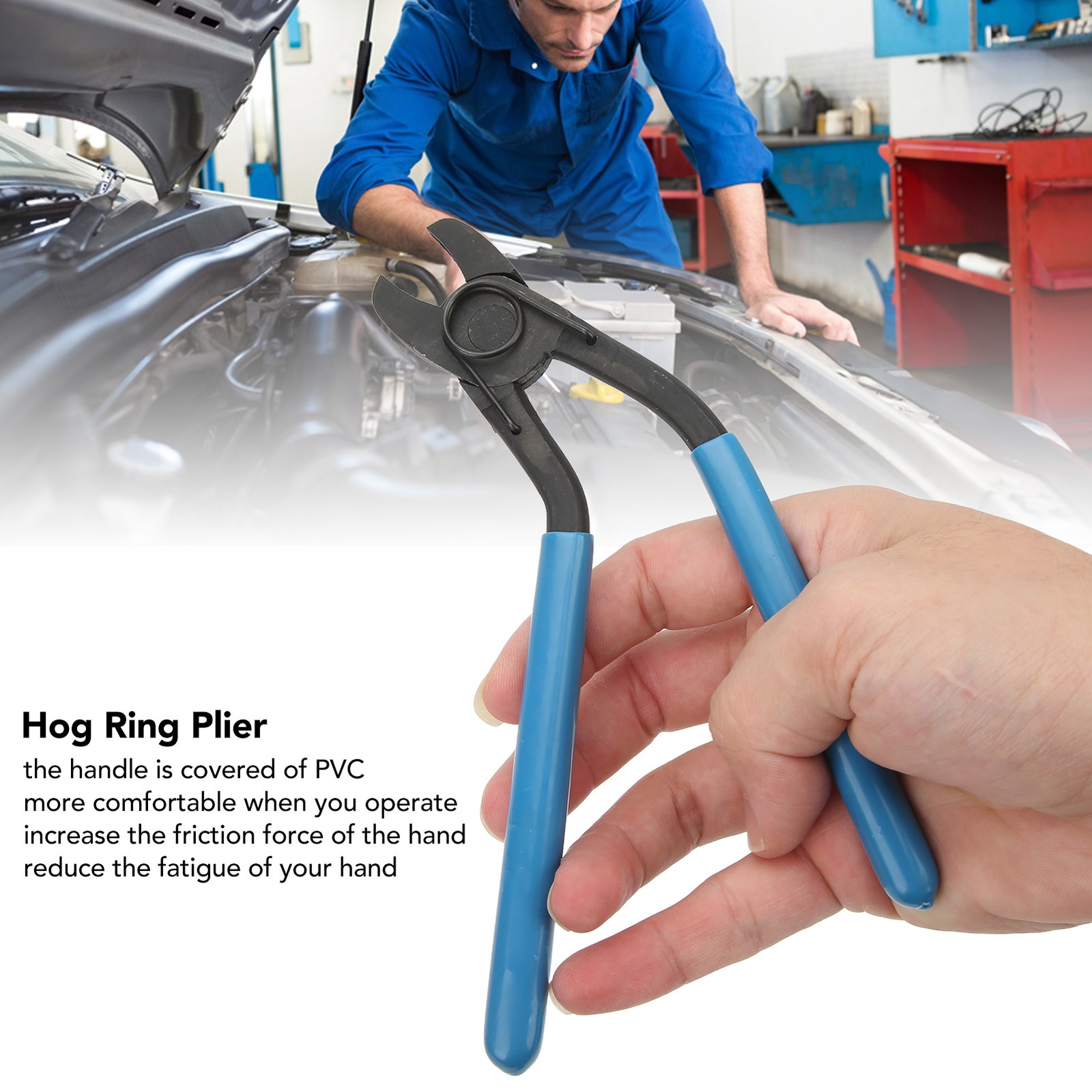 Hog Ring Plier Bent Head Curved Open Angled Removal Install Repair Tool For