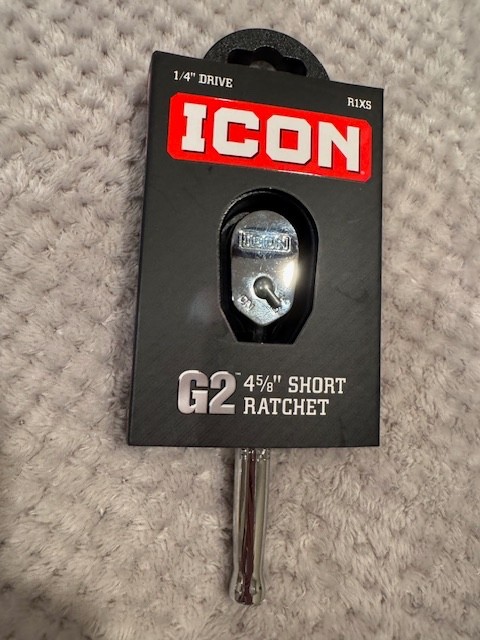 NEW ICON G2 1/4 in. Drive, 4-5/8 in. Short Ratchet 70442 R1XS, SEALED