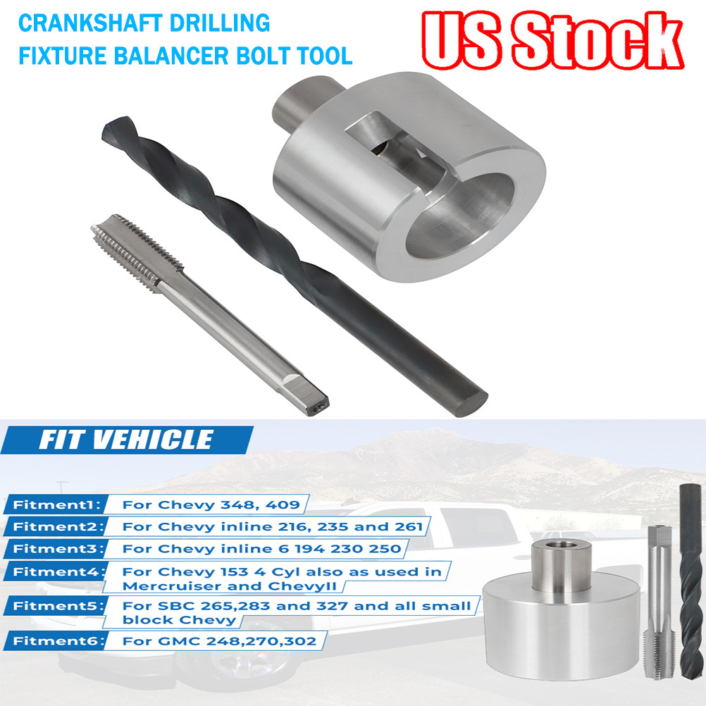 Crankshaft Drilling Fixture Balancer Bolt Tool For GMC Chevy 283 327 250 235 261