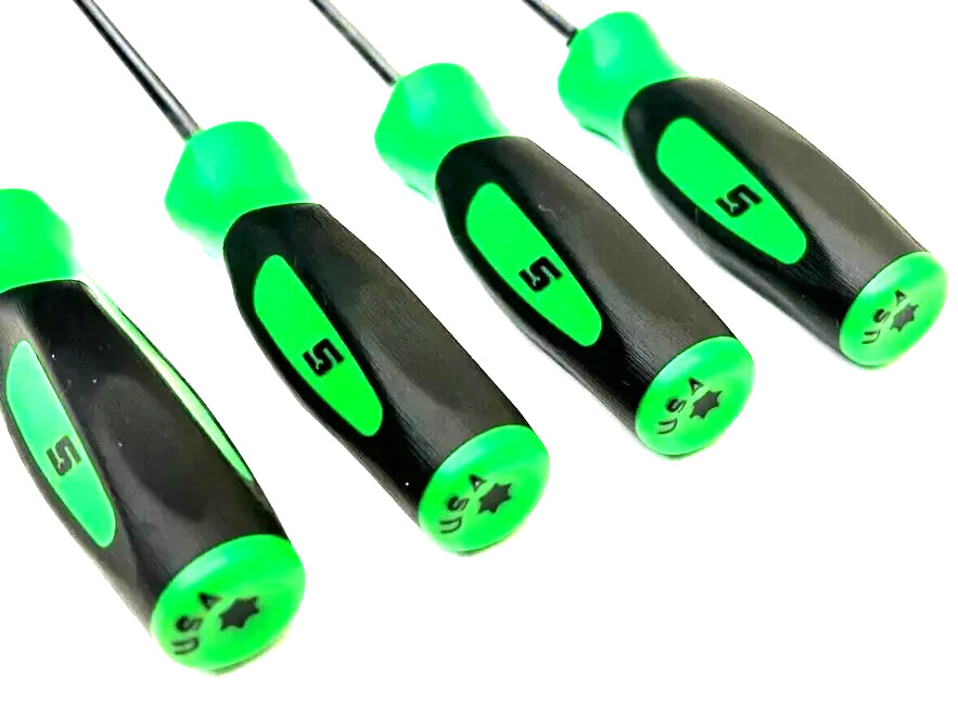 New Snap-on™ SGTX40BG 4-Piece Green Soft Grip Mini Torx Screwdriver Set