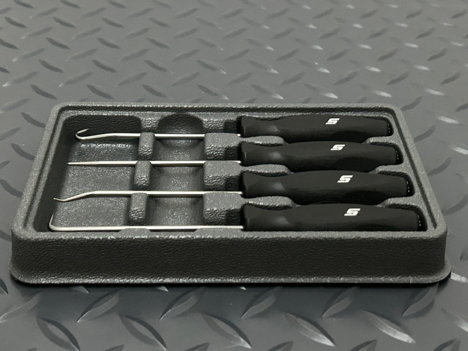 Snap-on Tools USA NEW 4pc BLACK Soft Grip Miniature Pick Set SGASA204CBK