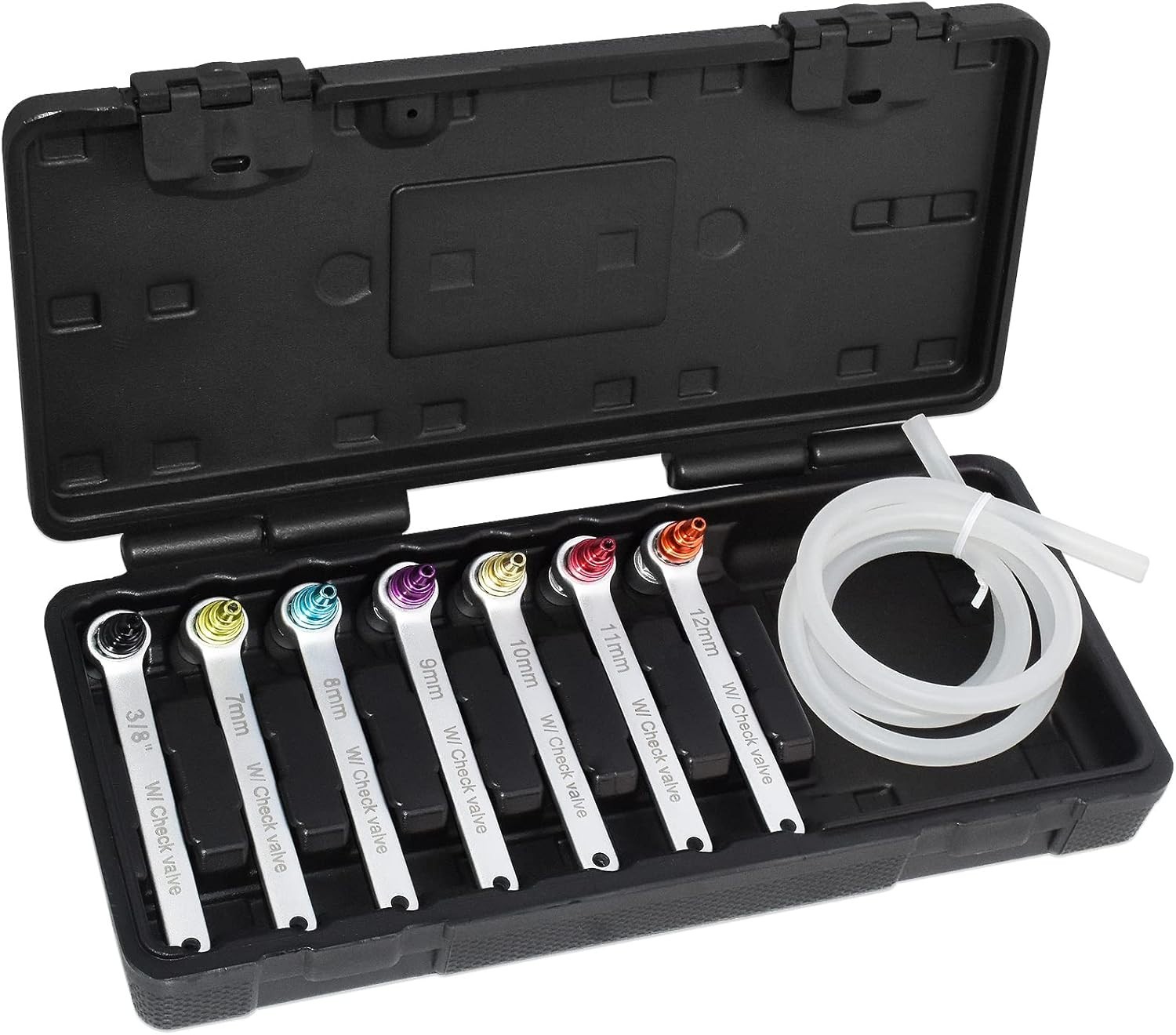 Brake Bleeder Wrench Set Alloy Steel 7-12mm & 3/8-Inch Socket Hydraulic