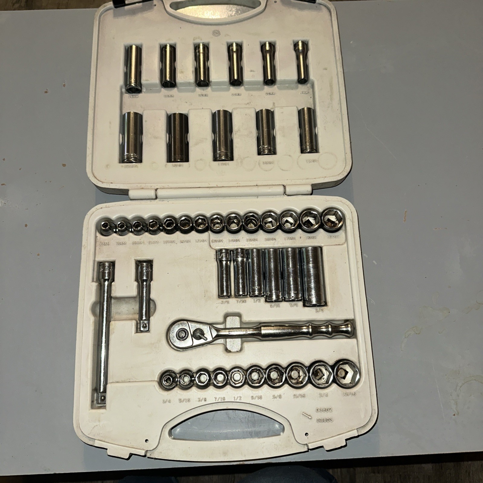 Kobalt 1st Generation 3/8” Drive Chrome Socket Set 44 PCs W/CaseMade In The USA