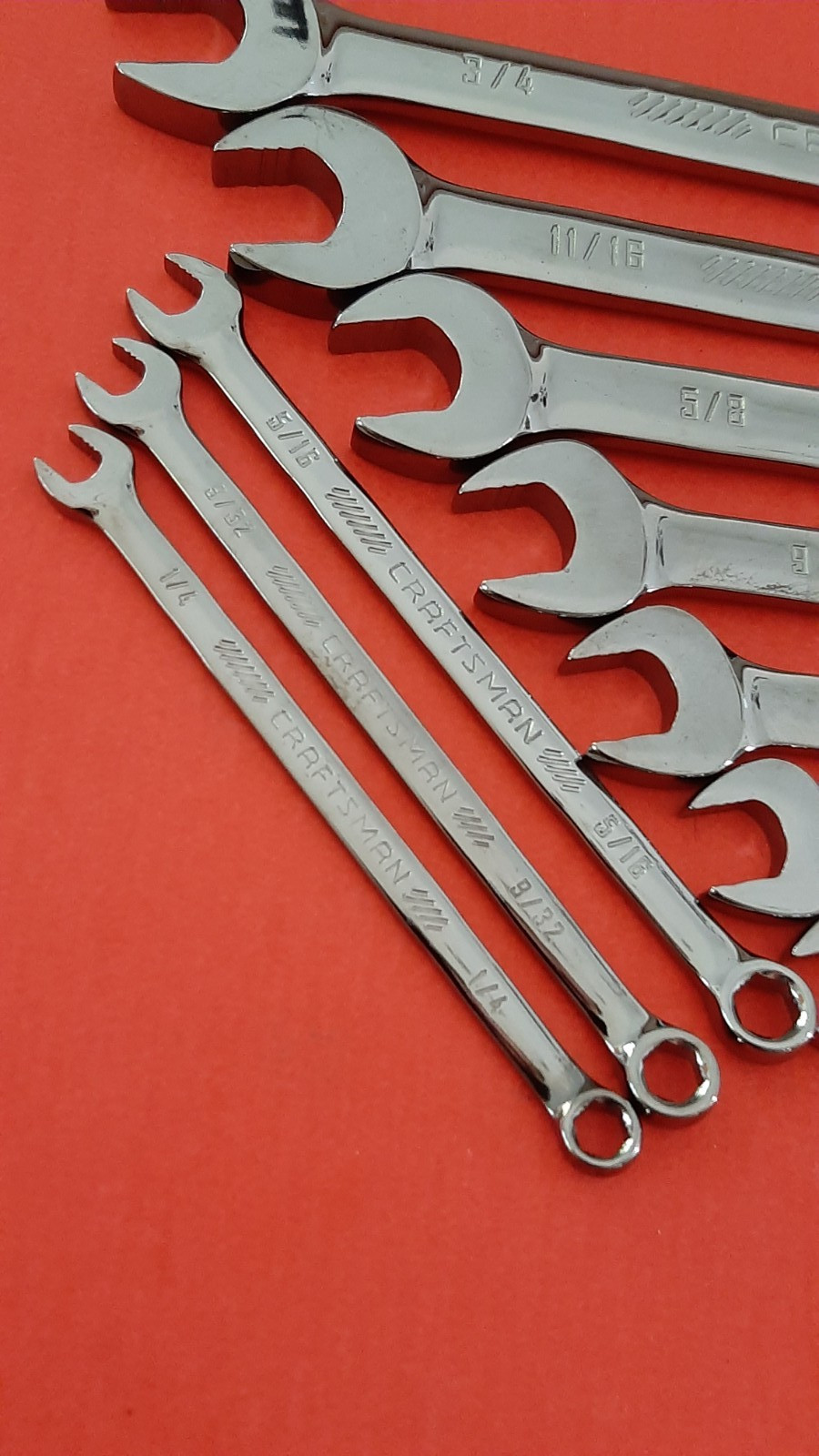 NEW Craftsman OVERDRIVE 10 Piece SAE Combination Wrench Set 1/4″ to 3/4″
