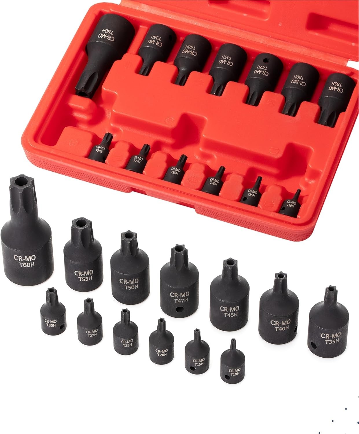 Versatile Bates Torx Bit Set, 13 Pieces, T10-T60, Compatible with All Drives