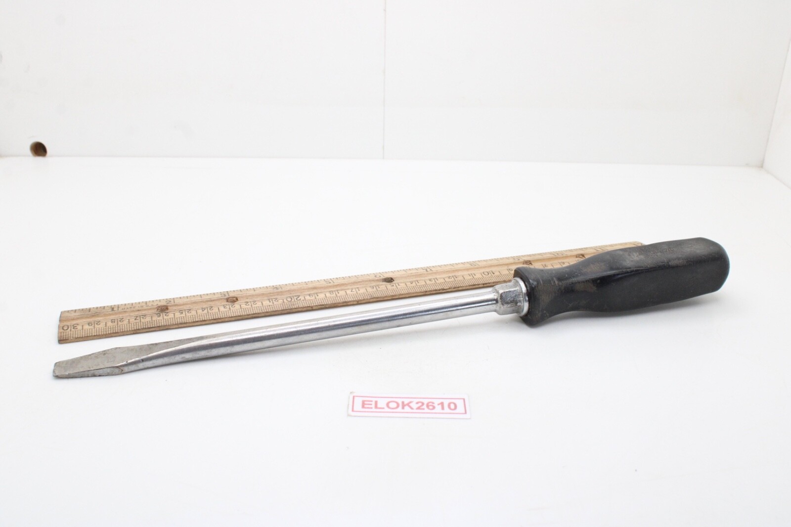 Snap-on SSD8 3/8″x12.5″ Flat/Slotted Black Hard Handle Screwdriver USA