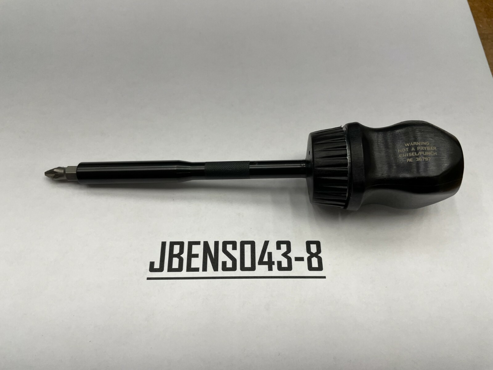 Snap-on Tools NEW RARE BLACK Stubby Hard Grip Long Shaft Ratcheting Screwdriver