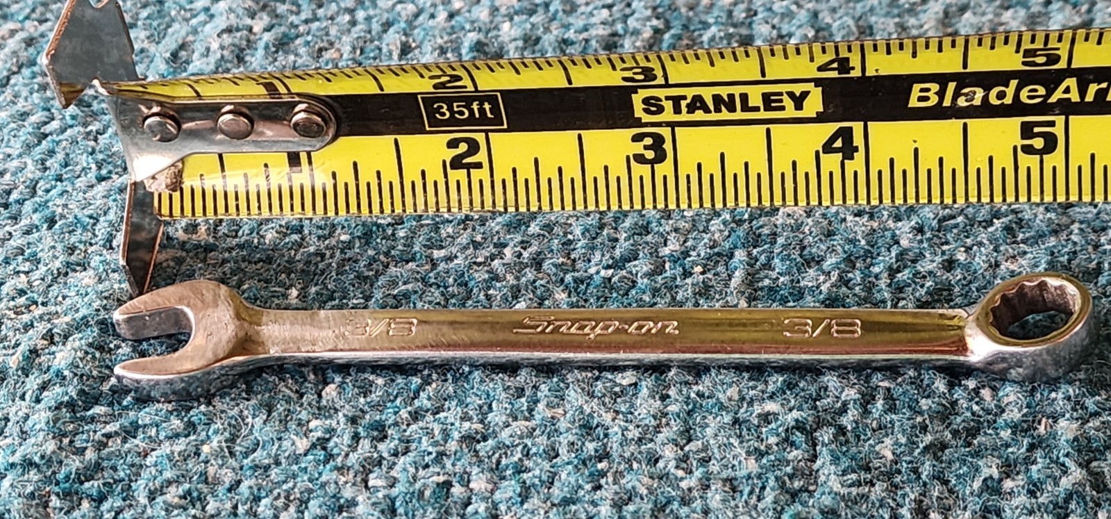 Snap-on USA, 3/8″, 12-Pt. Short Length Chrome Combo Wrench OEX120B! Grind Marks.