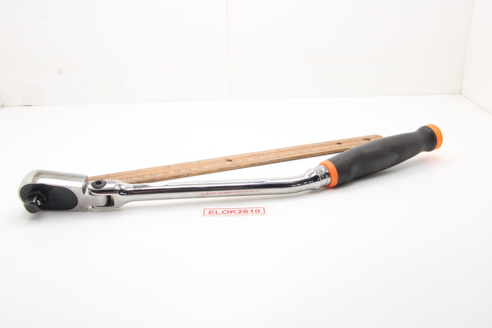 Snap On FHBF80A 3/8″ Drive Black/Orange Soft Grip Bent HandleFlex Head Ratchet