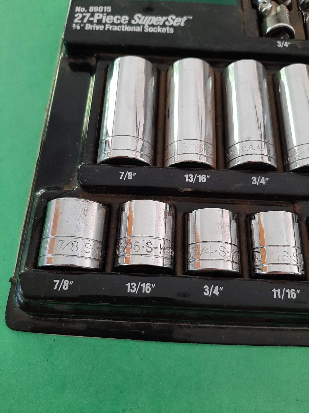 S-K SK Tools USA 3/8” Drive Deep Shallow SAE 27pc. Socket Super Set 6pt Point