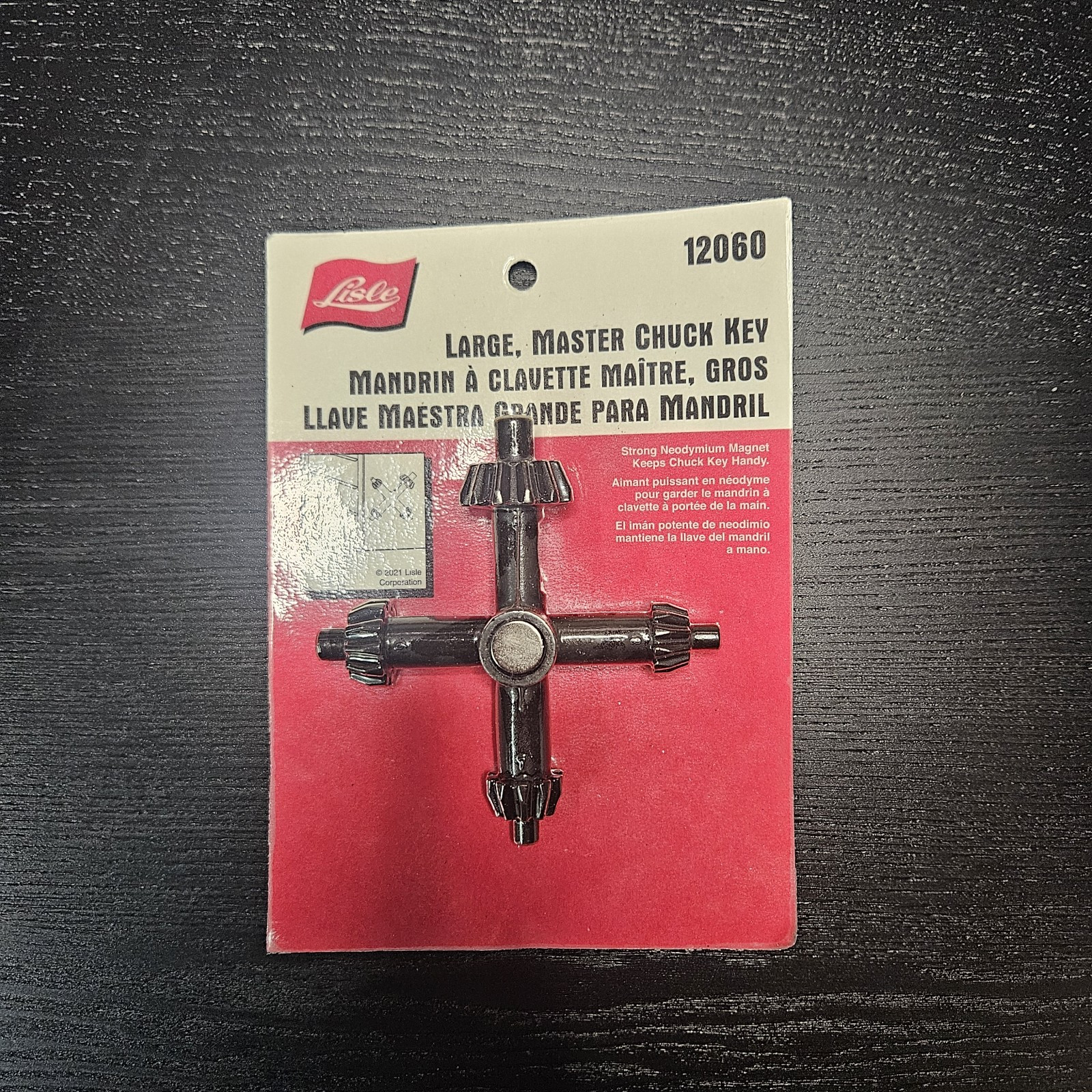 Lisle 12060 Large Master Magnetic Chuck Key with 4 Sizes