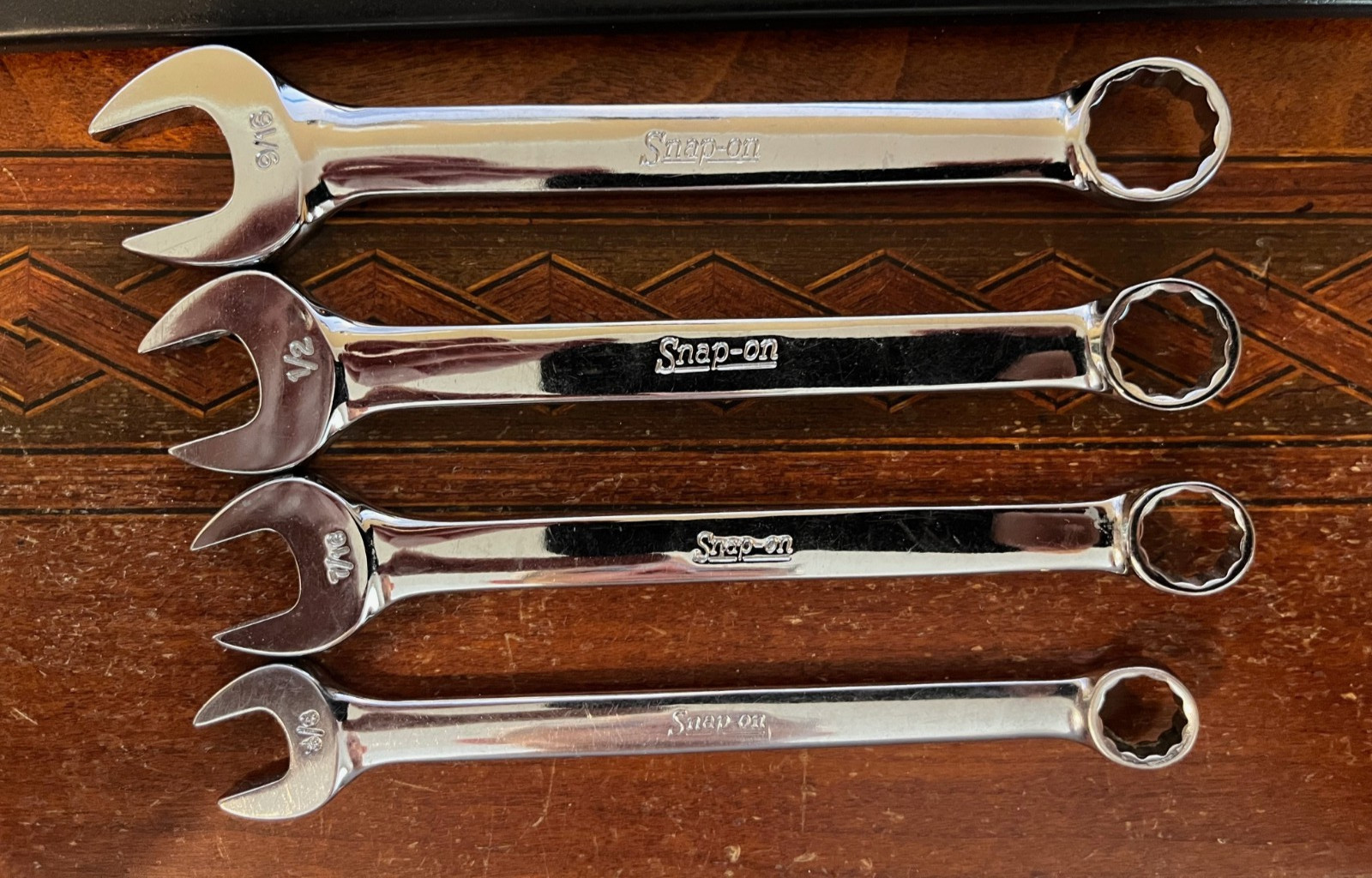 Snap-on Tools OEX120-240 12 Pt SAE Short Combination Wrench Chrome USA NICE!!!