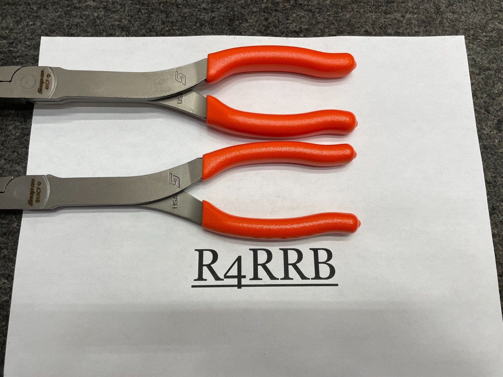 Snap-On Tools NEW 5 PIECE ORANGE Soft Grip LONG Neck Needle Nose Pliers Lot Set
