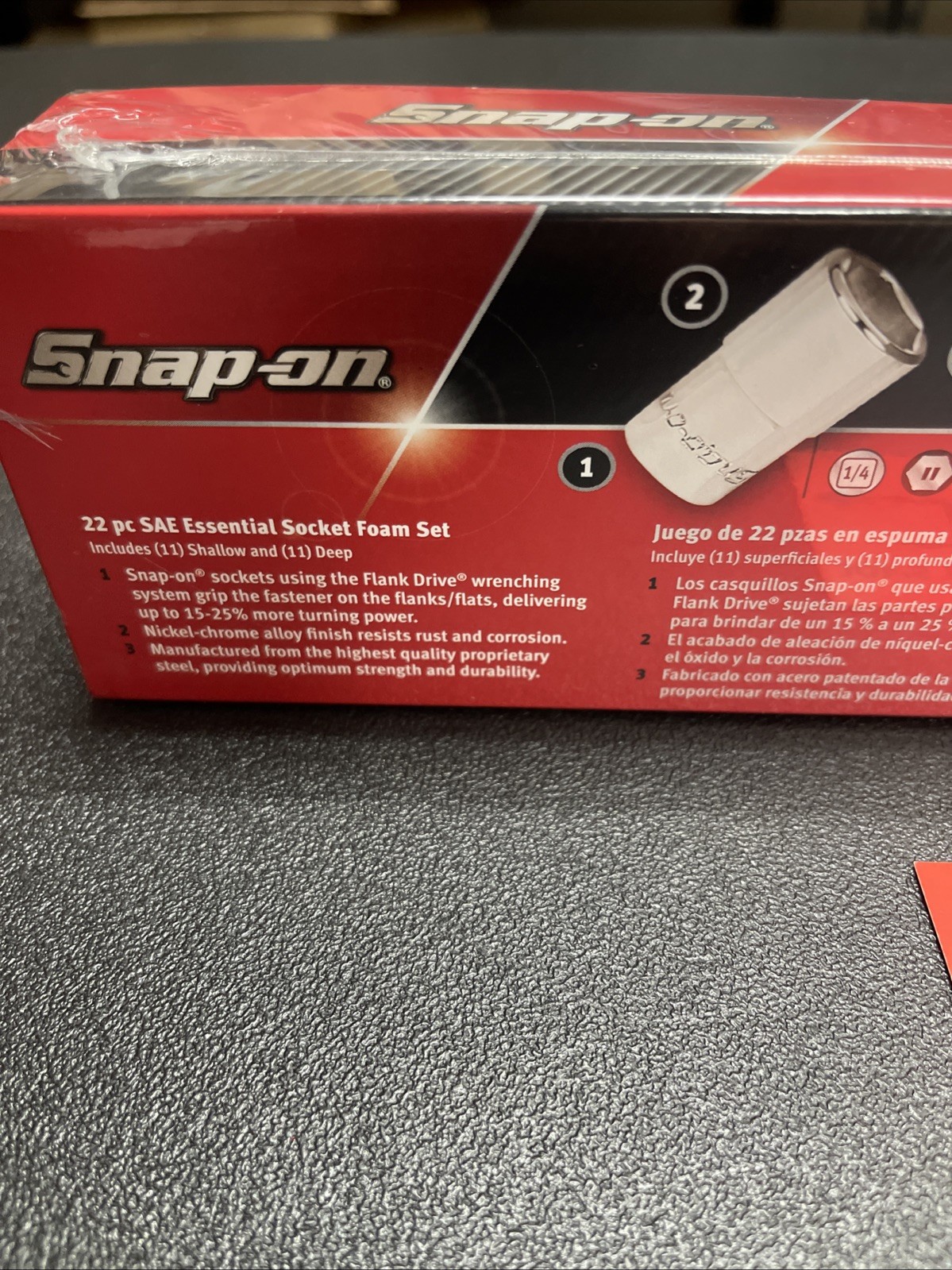New Snap-on 22pc 1/4″ dr. SAE Shallow & Deep Socket Set Dark Titanium 122STTMFDT