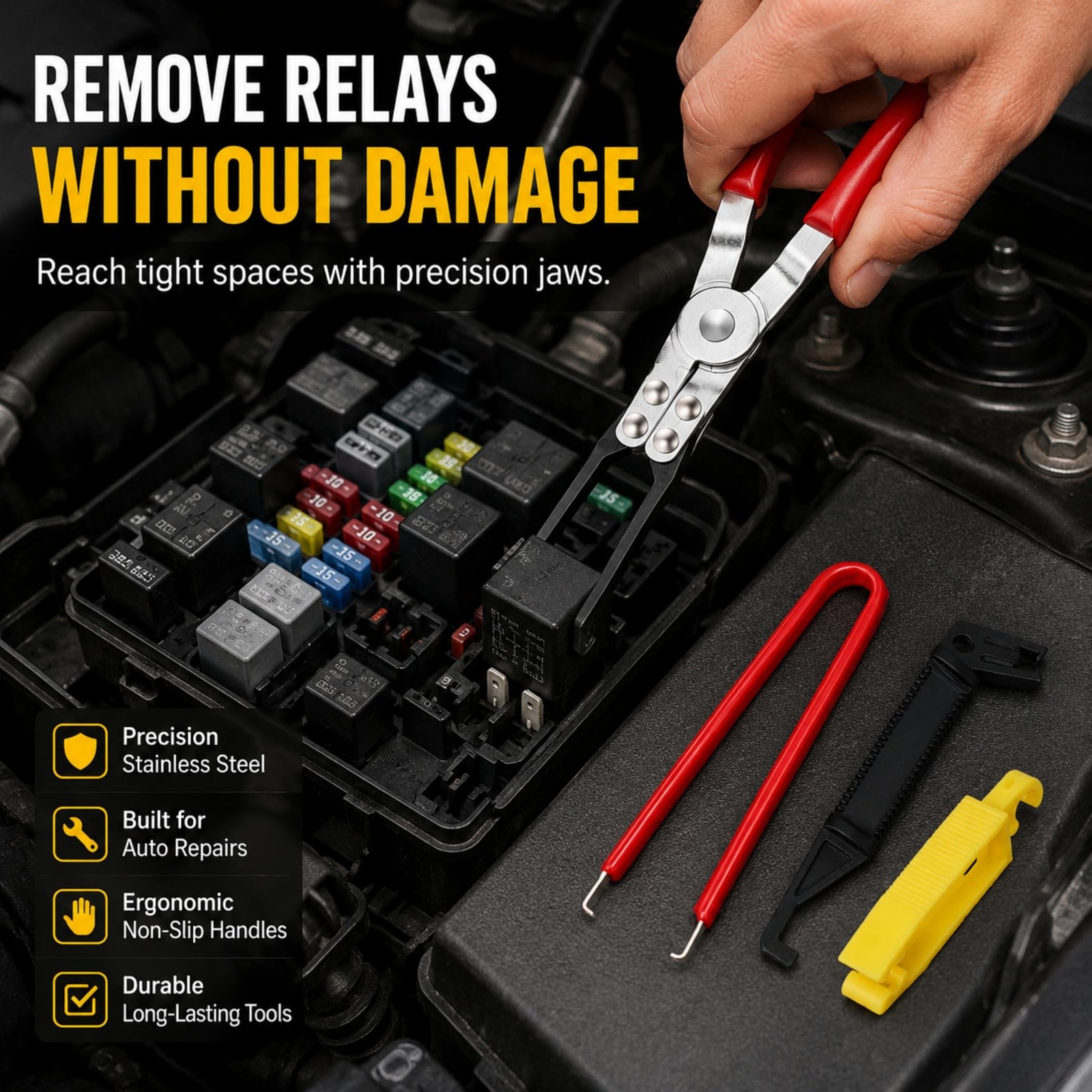 Funayama Relay Fuse Puller Pliers Set 4-Pack
