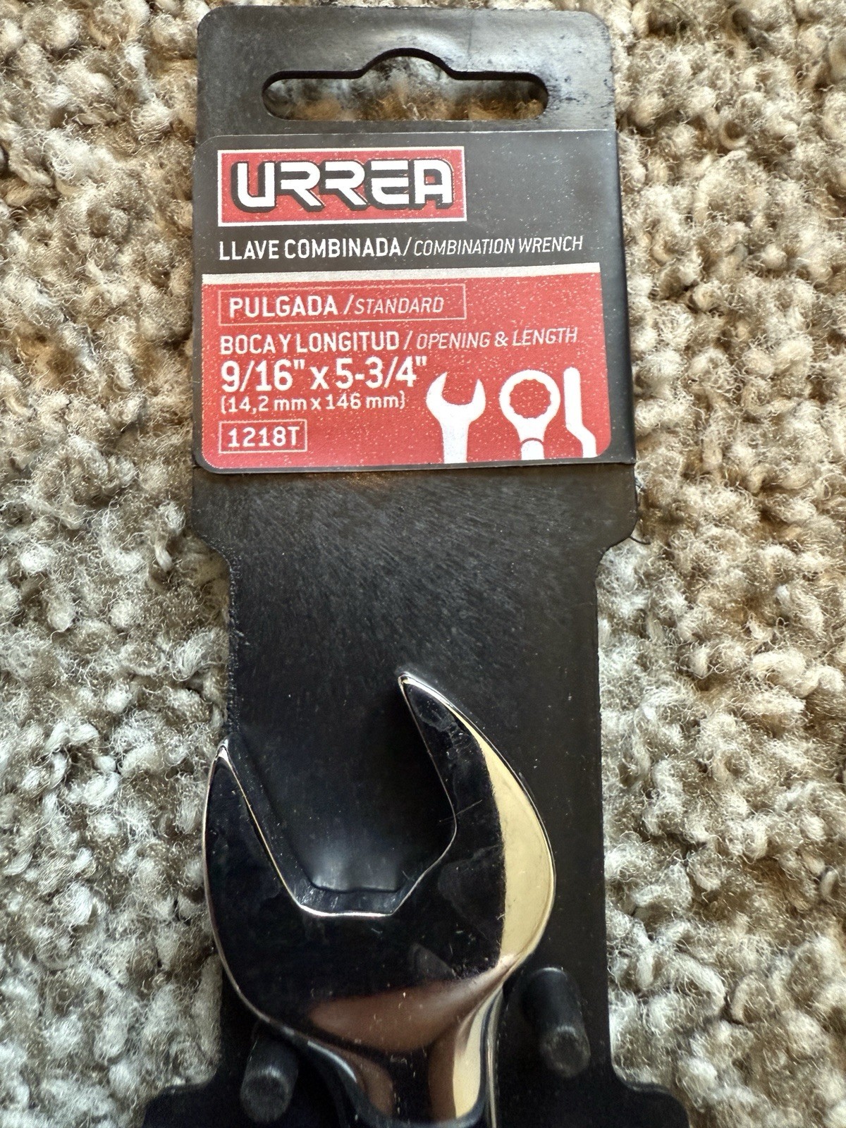LOT OF 6, URREA Short Combination Wrench 9/16″ x 5-3/4″ 1218T NEW