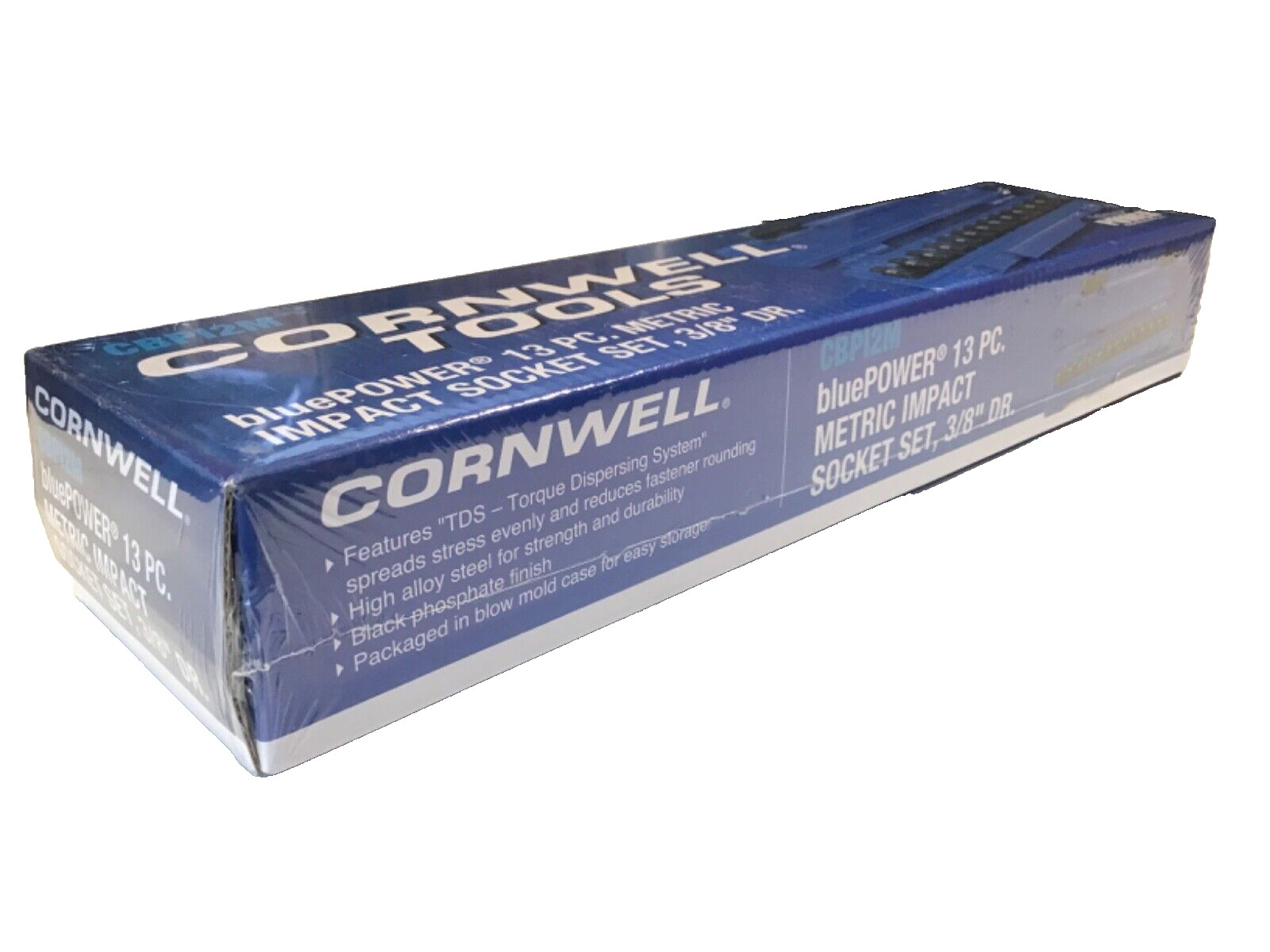Cornwell CBP12M 13 Piece 3/8” Drive Metric Impact Socket Set In Snap Latch Case