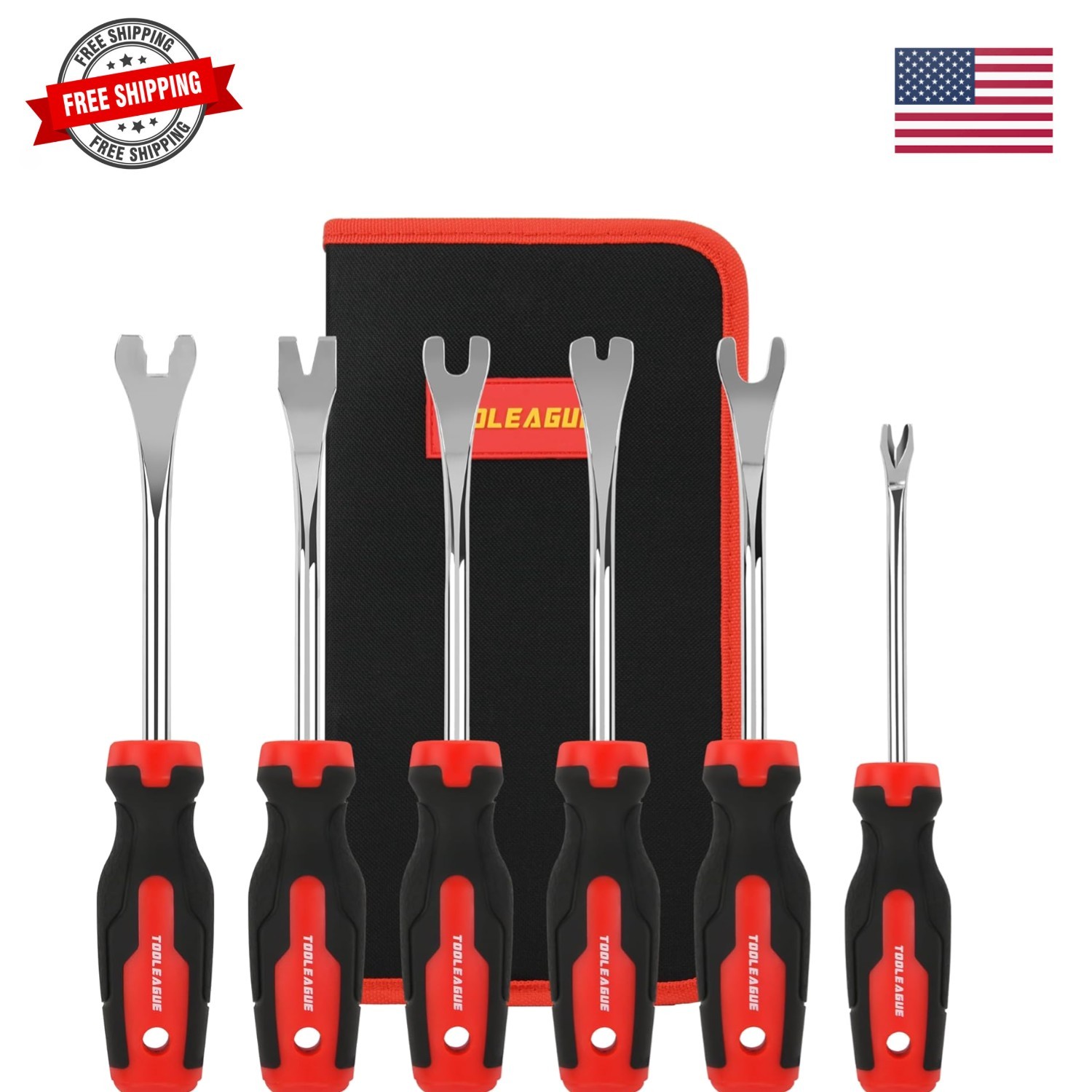 6Pcs Auto Upholstery Trim Panel Removal Tool Set,Car Trim Removal Tool, Faste…