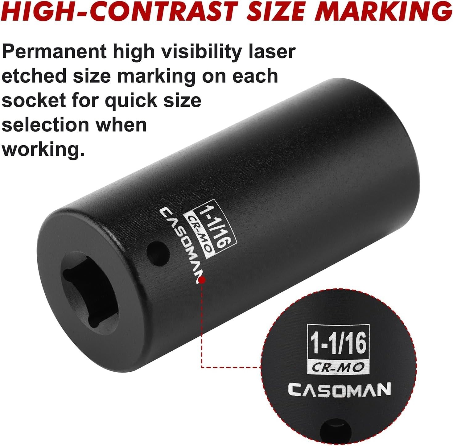 1/2″ Drive 1-1/16″ Deep Impact Socket – Corrosion-Resistant CR-MO for Mechanics