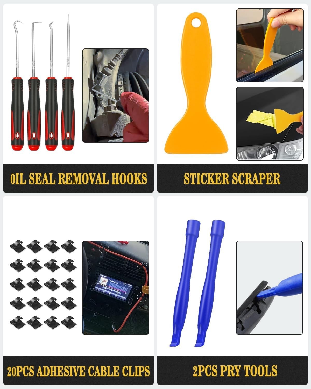 Trim Removal Tool,120Pcs Car Panel Door Audio Removal Tool Kit, Auto Clip Pli…