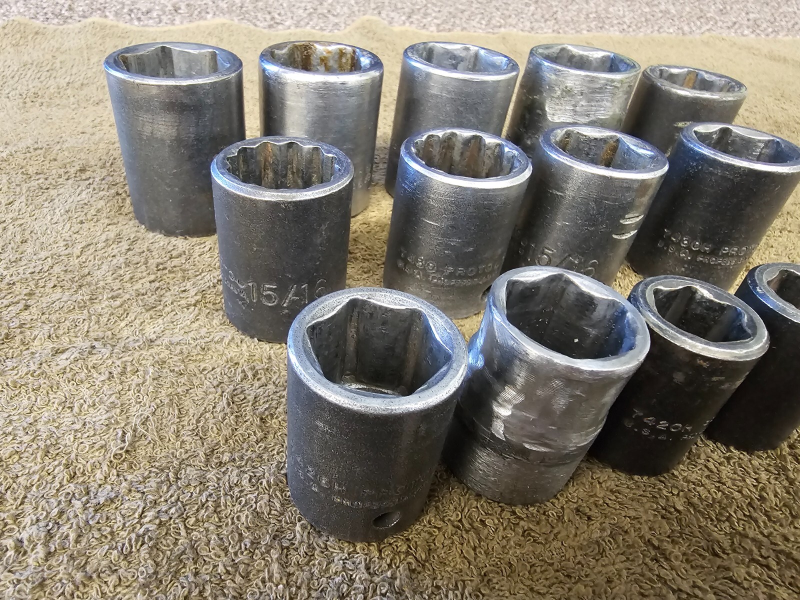 14 Proto Professional Impact Socket Set 1/2″ Drive 1-1/8″ 1 5/8 7436H SAE USA