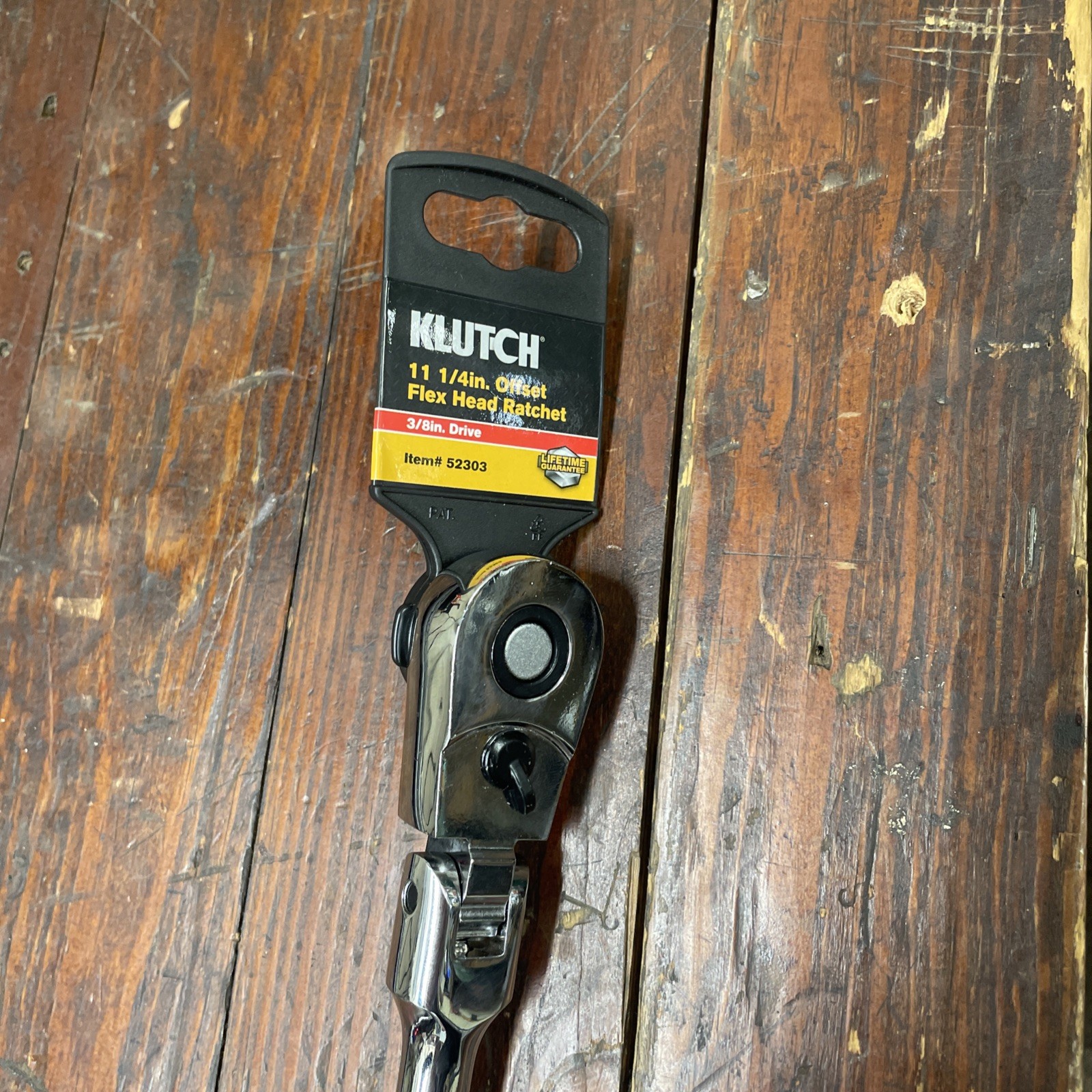 Klutch 11-1/4” Offset Flex Head Ratchet 3/8” Drive Quick Release 52303