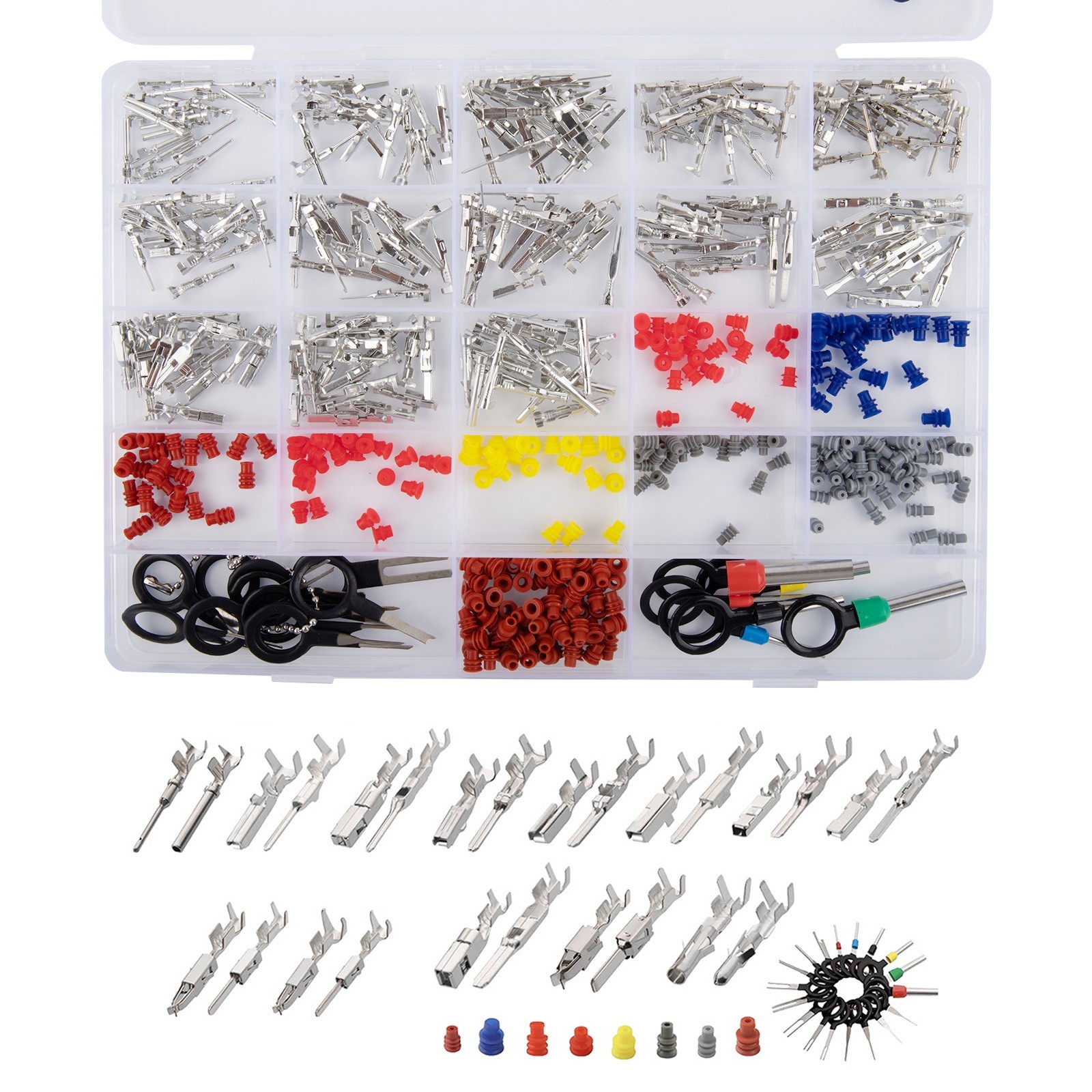 Electrical Connector Pins Kit 500Pcs with Multiple Sizes for Applications