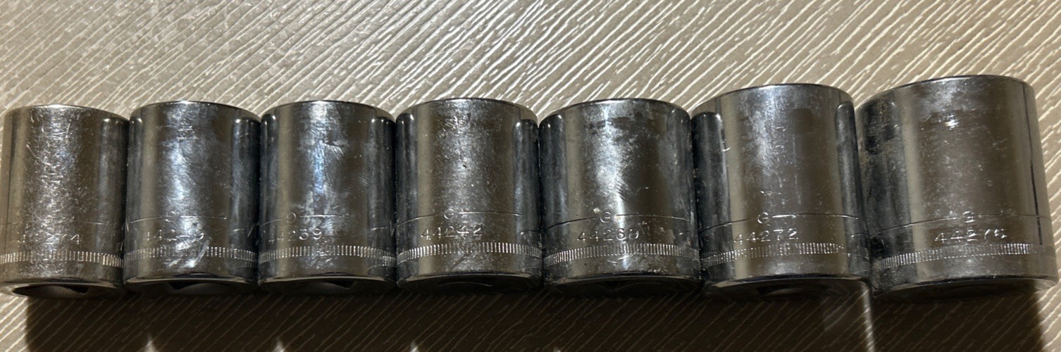 Vintage Craftsman -G- 1/2” Drive 7pc Metric Socket Set 20mm-28mm -USA