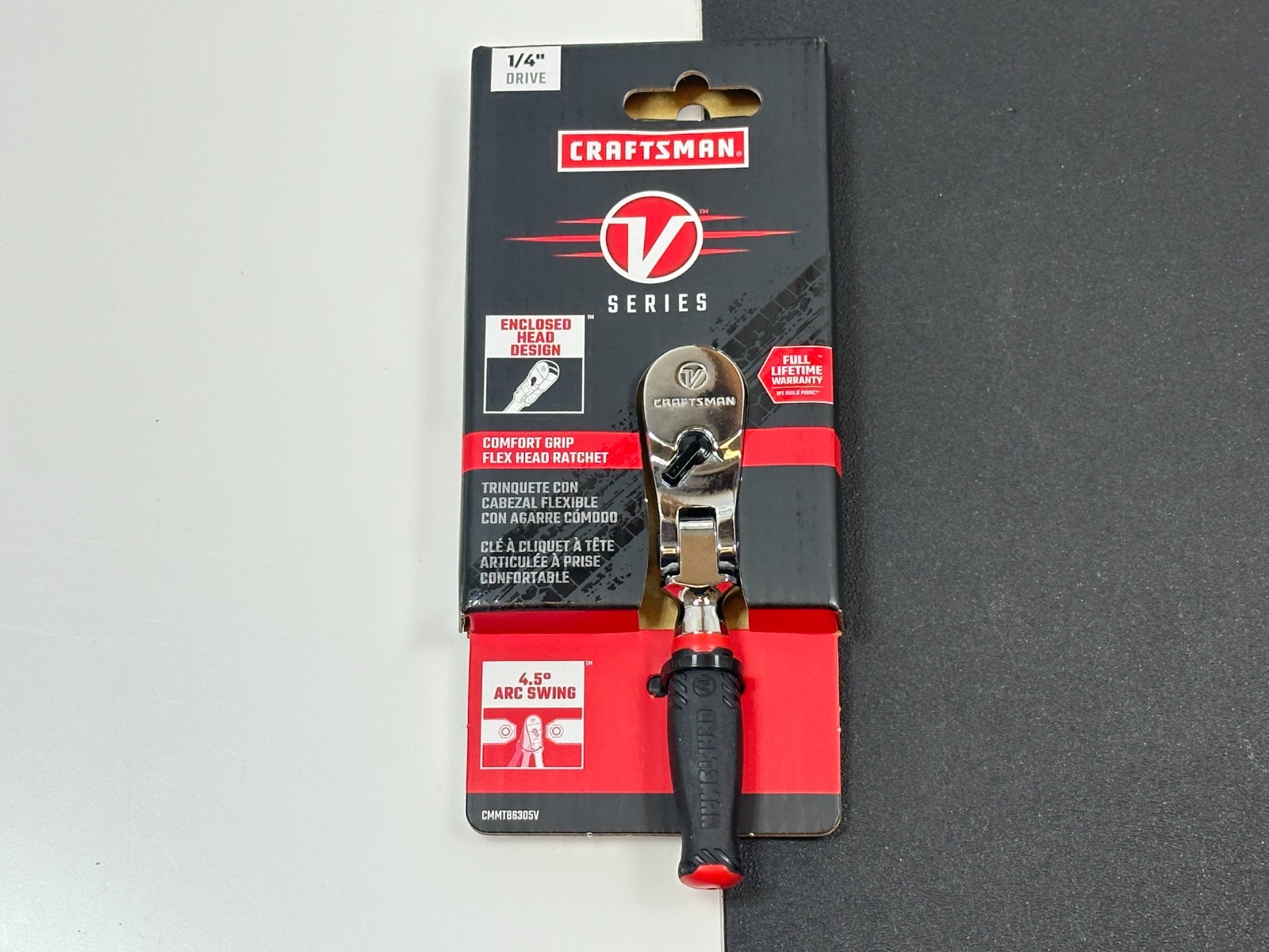NEW Craftsman V-SERIES Ratchet 1/4 Drive, 80-Tooth, Flexible Head Comfort Grip