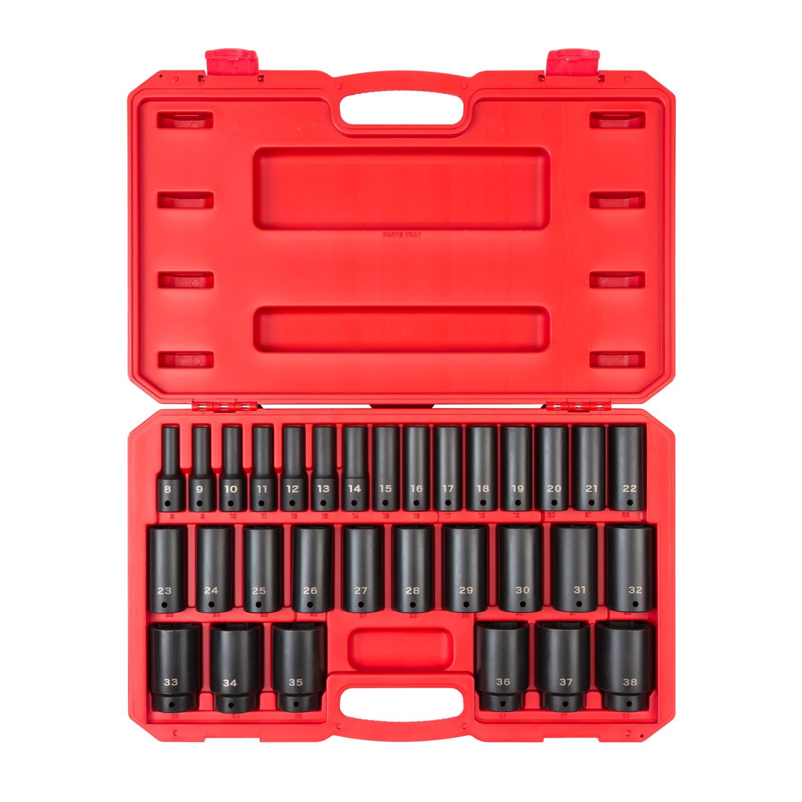 Tekton SID92335 1/2″ Drive Deep 6-Point Impact Sockets, 31-Piece