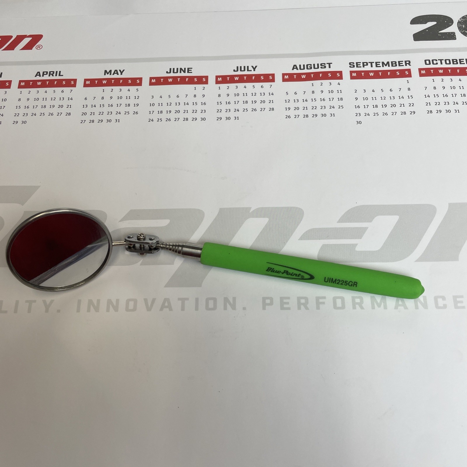 blue point 3ft extending mirror easy carry pocket size adjustable Snapon Green
