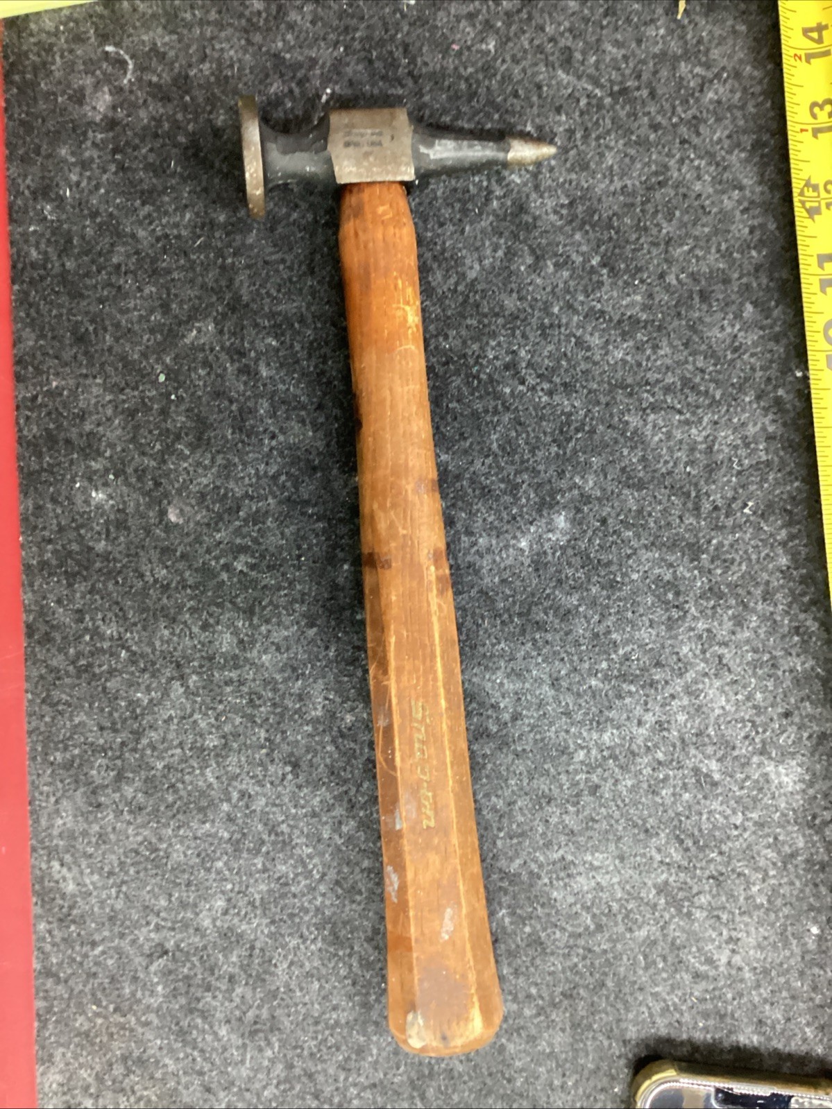 Vintage Snap On Tools BF6118 Auto Body Wood Handle Short Pick Hammer