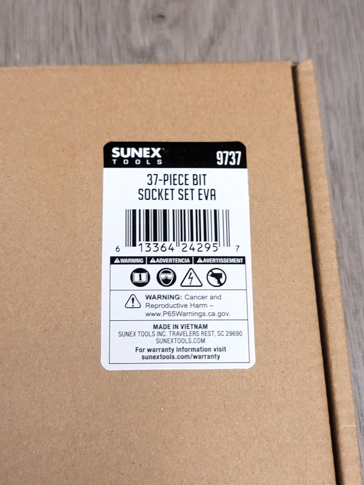 Sunex 37pc Master Bit Socket Set SAE & Metric Hex, Torx, etc w/Foam Tray #9737