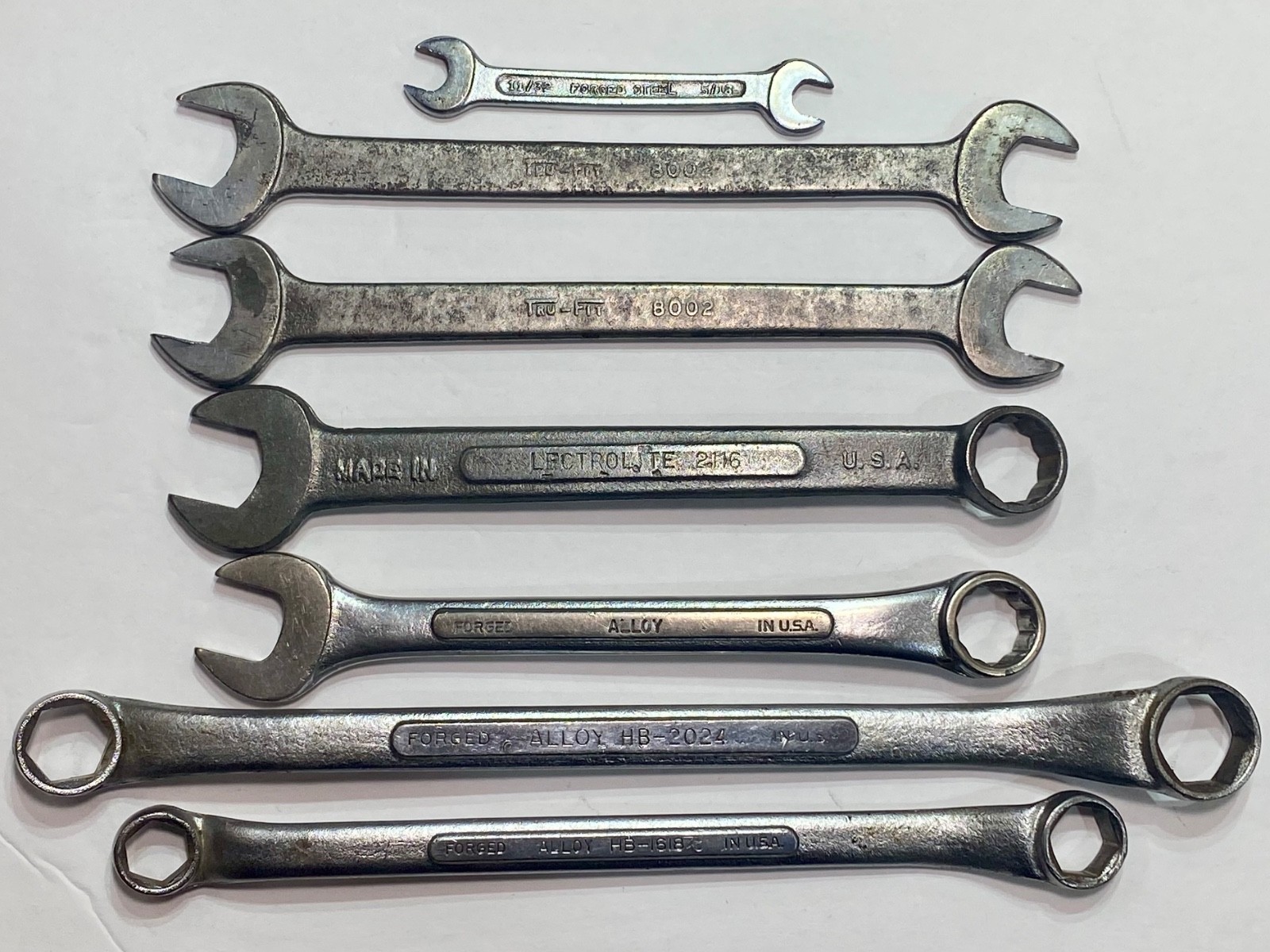 Vintage Lectrolite/SK Lectrolite 7 pc. Wrench Lot, ca. 1930’s-1950’s, USA
