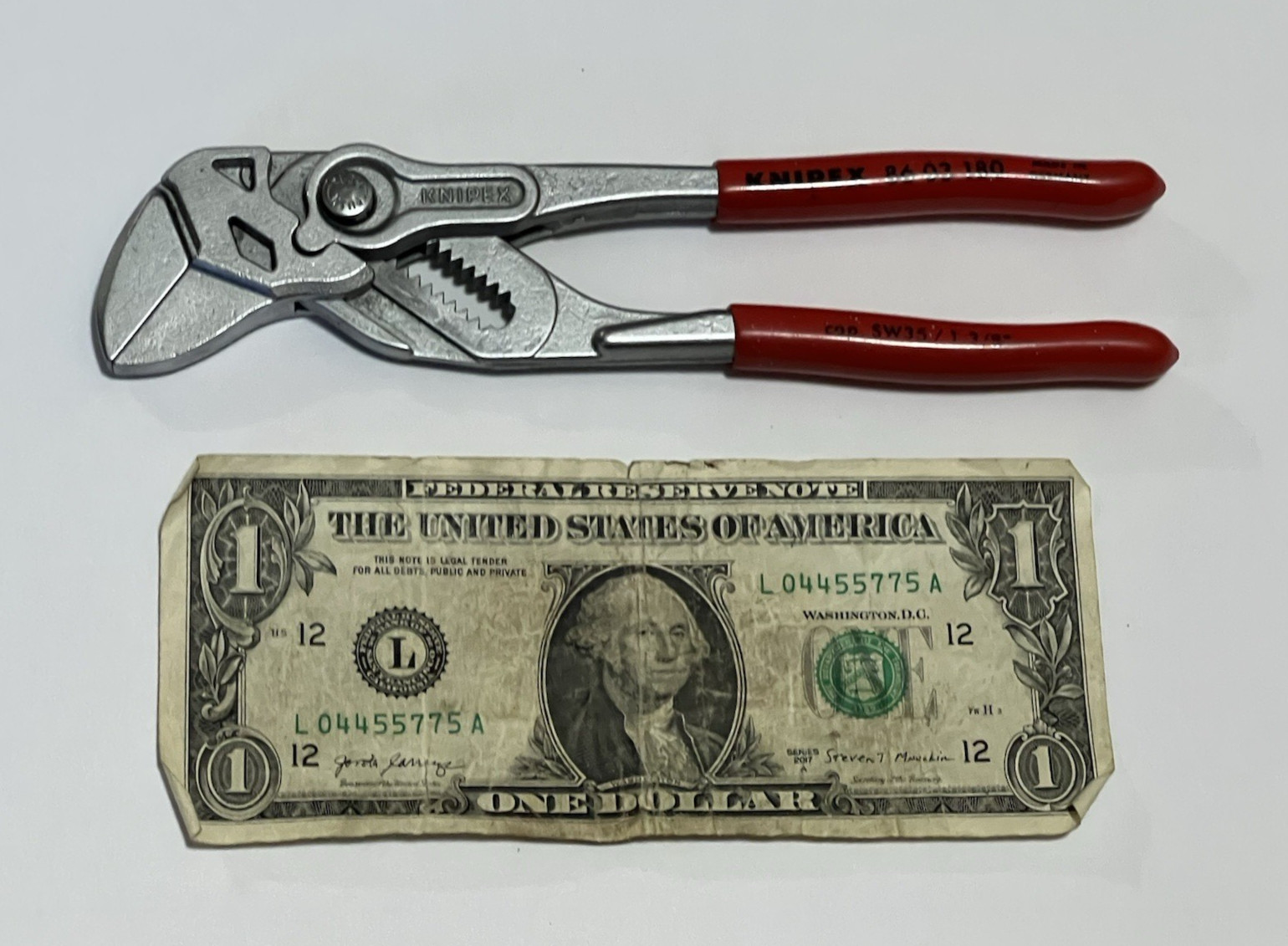 Knipex 7″ Pliers Wrench 86 03 180 1-3/8″ Smooth Jaws Pliers Made in Germany
