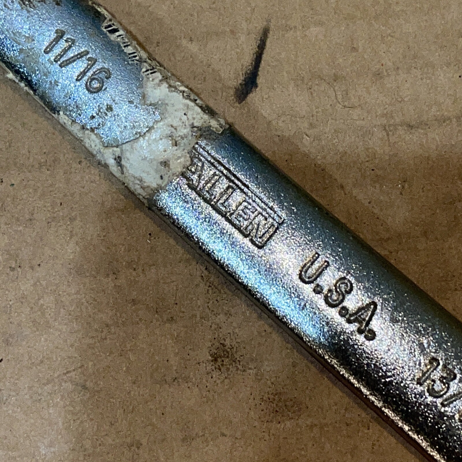 NOS Allen USA 21013 11/16 in X 13/16 in SAE Open End Wrench Vintage