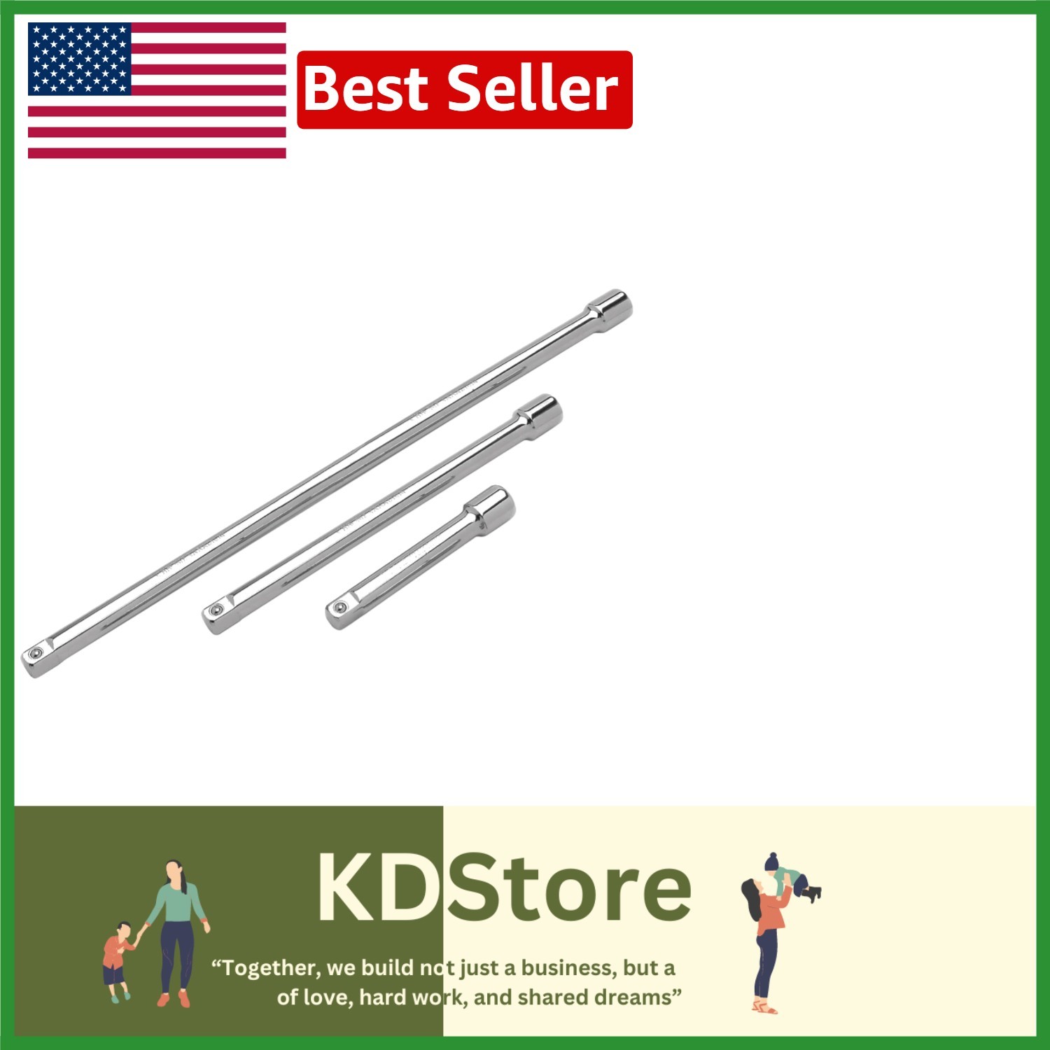 Wilmar 3-Piece 1/2-Inch Drive Extension Set
