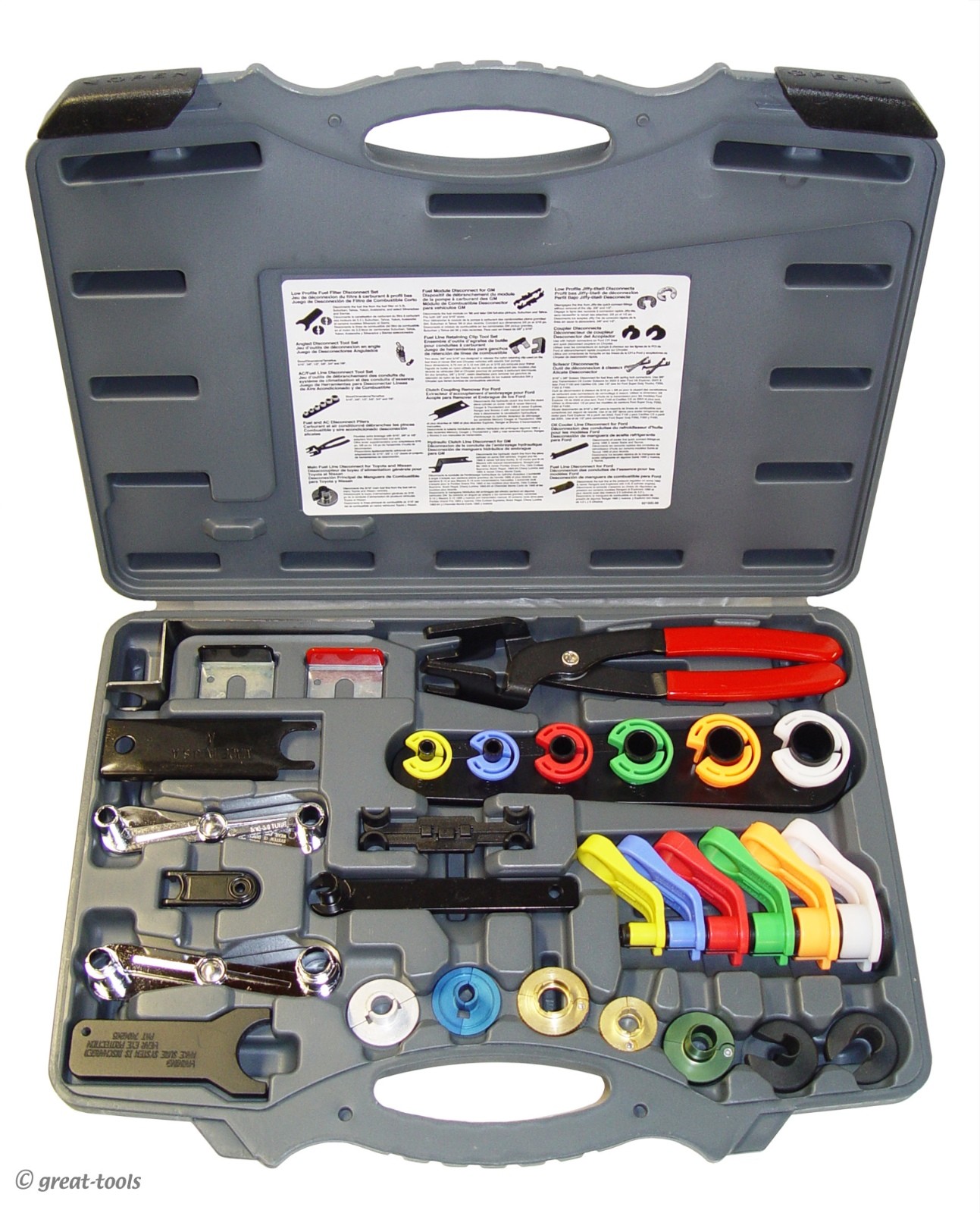 MASTER DISCONNET SET, Lisle Tools #39850 – fuel, transmission, AC line tool