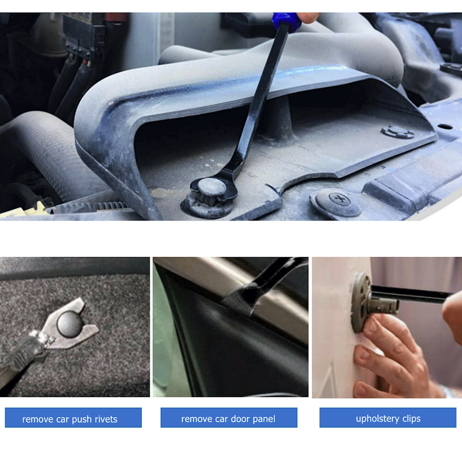 12Pcs Car Trim Removal Tool Set Hand Tools Pry Bar Panel Door Interior Clip Kit
