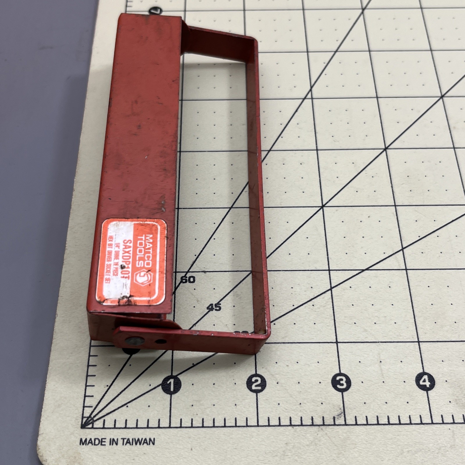 10 Mac & MATCO Tools vtg Metal Socket Holder Tray Red BLUE USA rear
