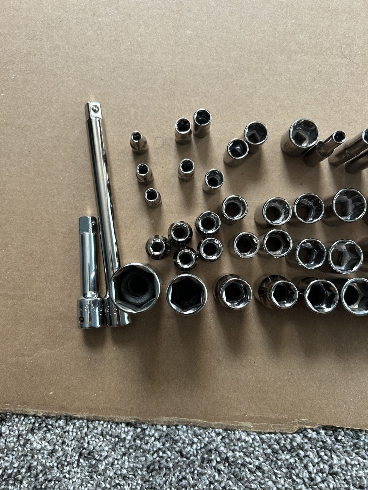 CRAFTSMAN USA VINTAGE LASER ETCHED SAE SOCKET LOT 6+12 POINT SOCKETS 40+ PIECES