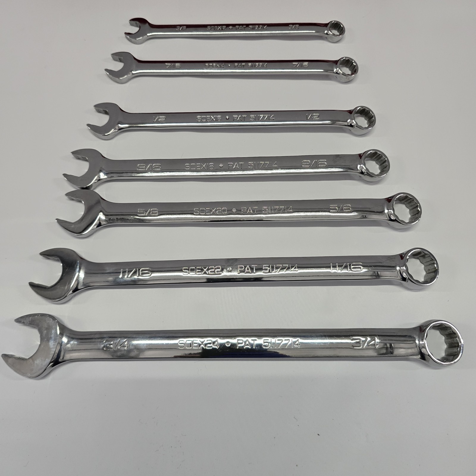 Snap-on OSH707B 6 Point Combination Wrench Set 7-Piece 3/8″-3/4″