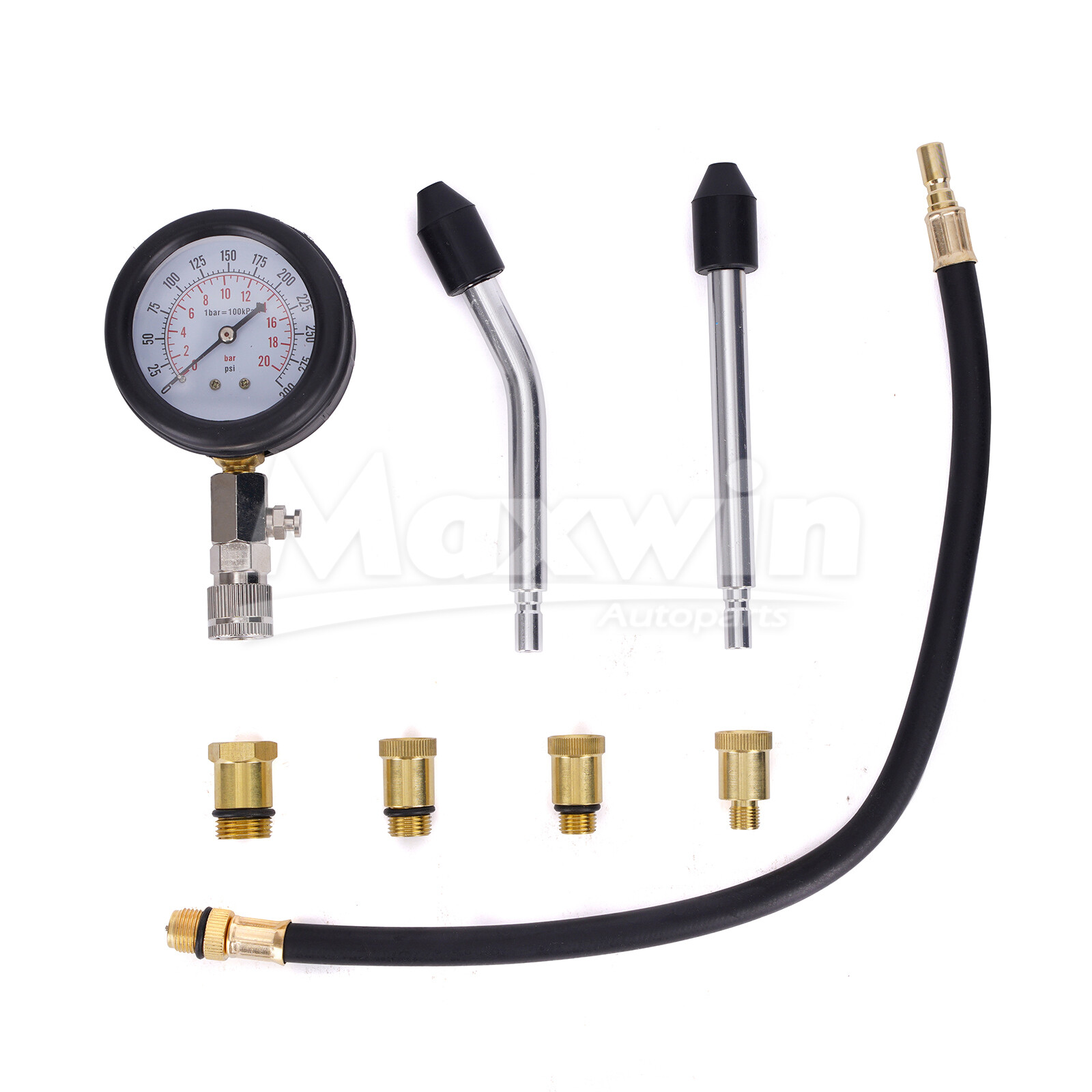 8x Petrol Engine Cylinder Compression Tester Kit Auto Tool Gauge