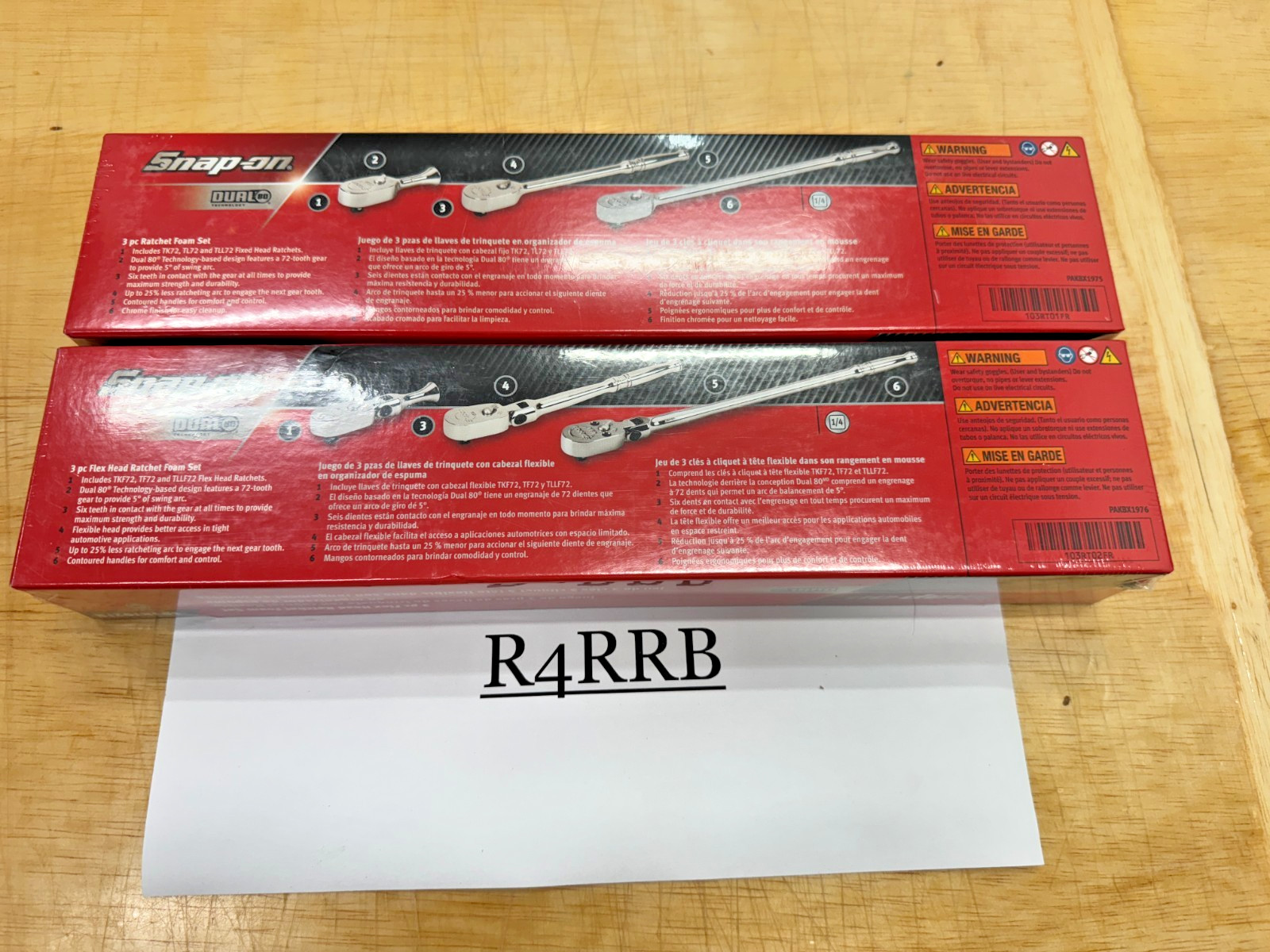 Snap-on Tools USA NEW 6pc 1/4″ Drive Chrome Fixed Flex Head Ratchet RED FOAM Set