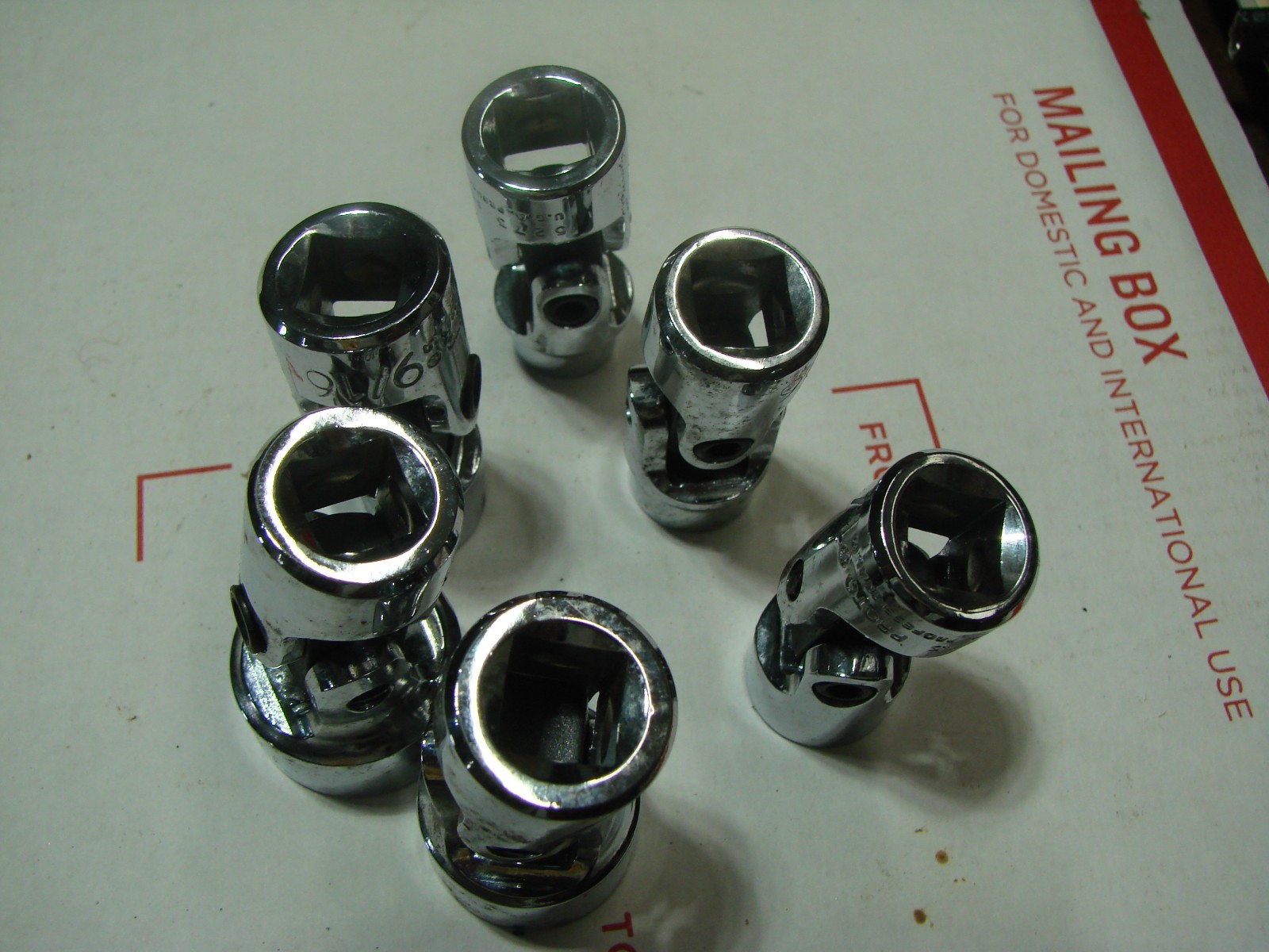 Proto 6 Piece 3/8″ Drive Universal Joint Socket Set -12 Point- 3/8 to 3/4″