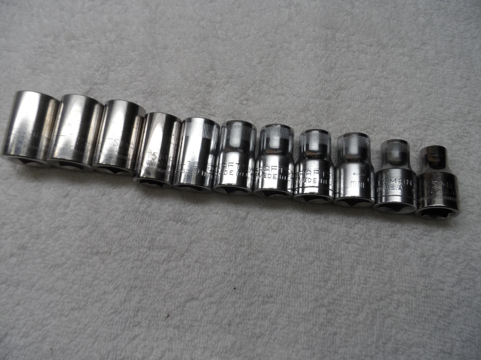 Craftsman 1/2″ Drive MM Socket Set, made USA, 12pt – 11 pcs (9 – 19mm)