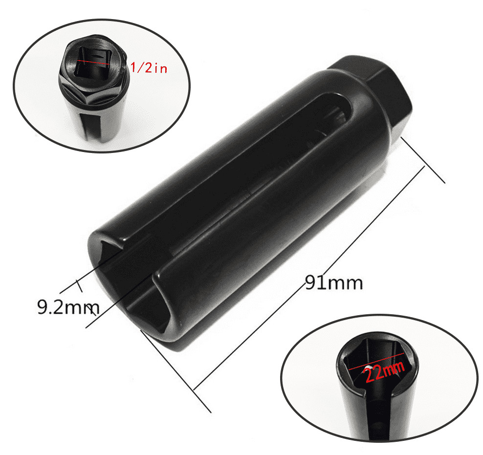 1Pcs 7/8»(22mm) 1/2» Drive Car Oxygen Sensor Socket Wrench Offset Removal Tool