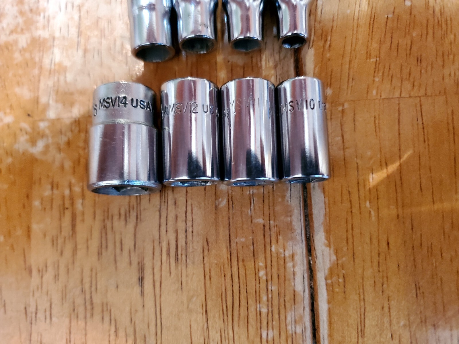 Snap On 1/4 Drive 3/16-7/16 6PT Shallow Sockets V Series Lot Of 8